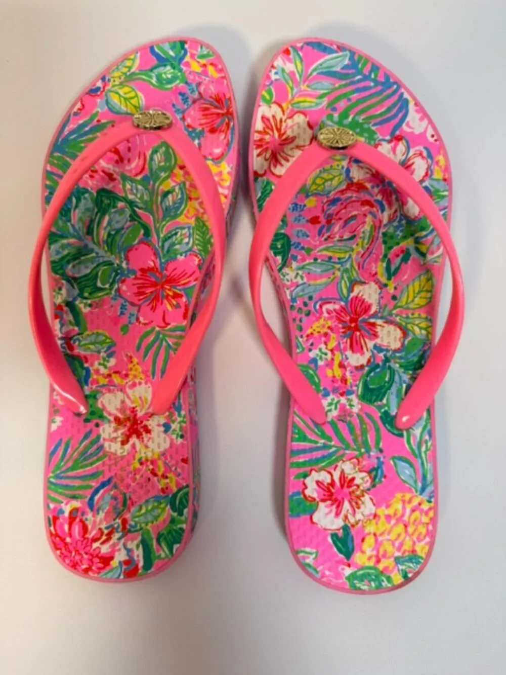 Lilly Pulitzer Sandsational Flip Flops Tropical Size 9/10